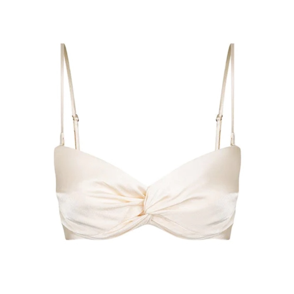 Shona Joy LA LUNE TWIST FRONT BRA TOP - CREAM